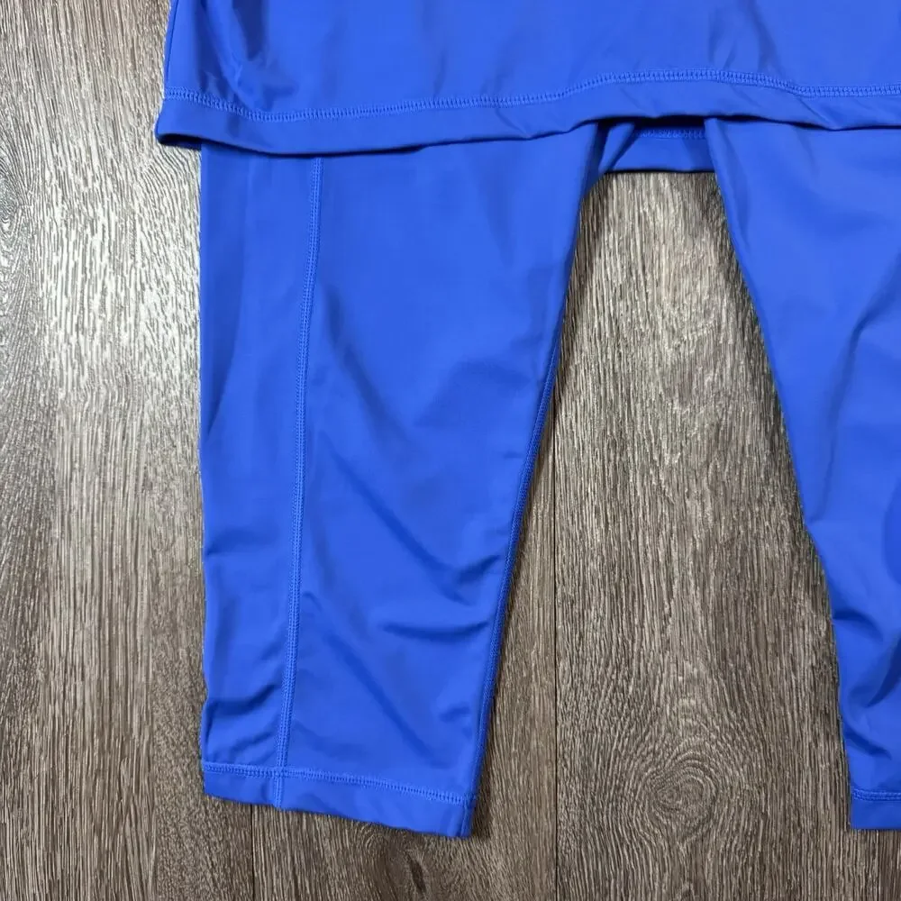 Sol Sister 2 in 1 Swim Skirt Leggings Skort Blue Athletic Medium